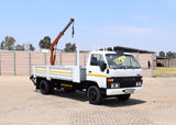 1985 Toyota Dyna 150 DROPSIDE, SIDE TIPPER + CRANE TRUCK