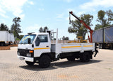 1985 Toyota Dyna 150 DROPSIDE, SIDE TIPPER + CRANE TRUCK