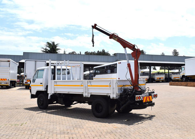 1985 Toyota Dyna 150 DROPSIDE, SIDE TIPPER + CRANE TRUCK