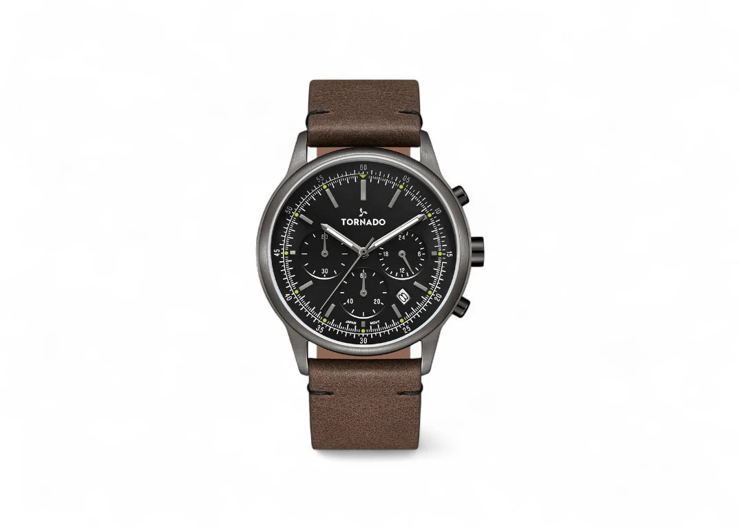 Tornado Classic Men's Multi Function Black Dial Watch - T24108-XLDB