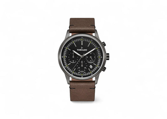 Tornado Classic Men's Multi Function Black Dial Watch - T24108-XLDB