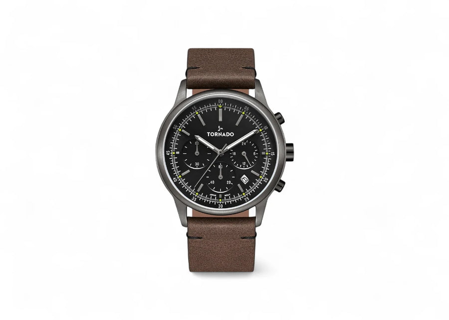 Tornado Classic Men's Multi Function Black Dial Watch - T24108-XLDB